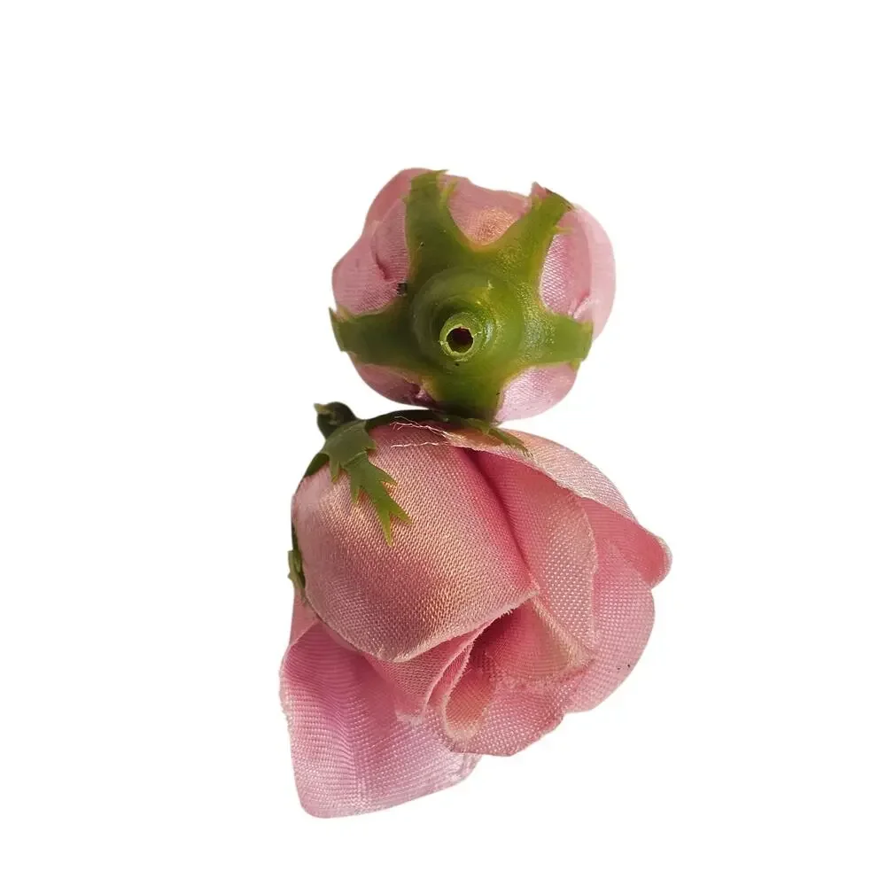 50 Pink Satin Rose Buds Stemless Wedding Floral Craft DIY 2 inch Flowers